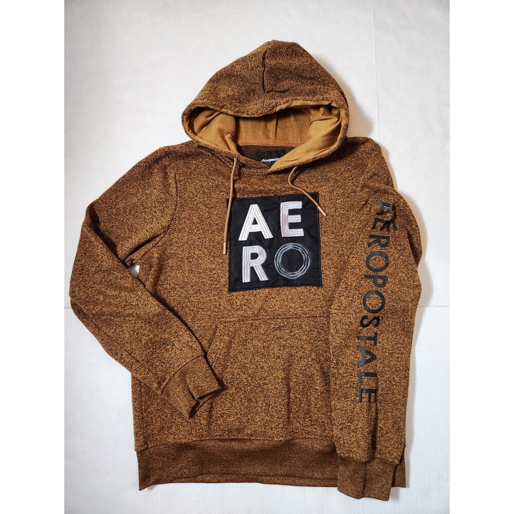 Aeropostale Hoodie Brown Logo Pullover Men’s Large